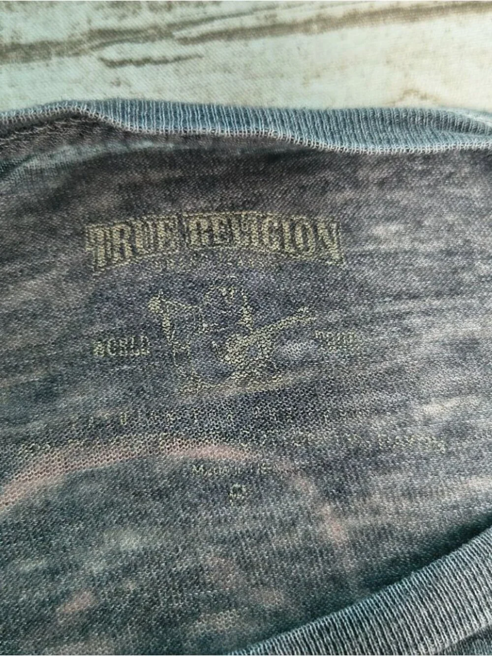 Vintage True Religion Grey T Shirt Made In USA Y2k Size Small